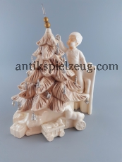 Spieluhr Weihnachten Porzellan Junge schmückt Baum Dekoration
