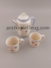 Puppengeschirr Kanne Tasse Spielzeug Geschirr Puppe alt antik Porzellan Glasur