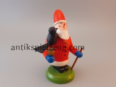 Alte Weihnachtsmann Figur Erzgebirge Handarbeit Advent Weihnacht Holz Vogel