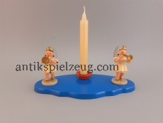 BLANK Faltenrockengel auf Wolke u. Kerzenhalter Weihnacht Erzgebirge Advent Holz