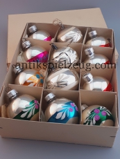 ALTER Christbaumschmuck Weihnacht Kugeln Glas bunt Advent im Karton RARITÄT DDR