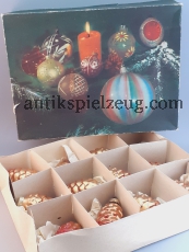 ALTER Christbaumschmuck BICOLOR zweifarbig Weihnacht Zapfen Advent OVP RAR DDR