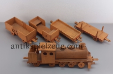XXL Alt Holz Zug LOK Dampflok Wagon 1,5Meter Länge Spielzeug DDR Erzgebirge