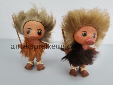 DDR Neandertaler Urmenschen Spielzeug Puppen Fell Kult VEB 14cm Figuren