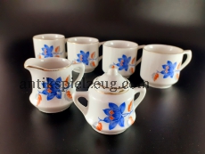 Puppengeschirr Milchkännchen Spielzeug Geschirr Puppe alt antik Tasse Goldrand
