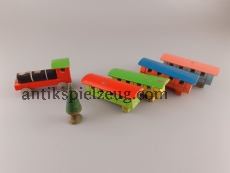 Erzgebirge Holzspielzeug Konvolut Zug Dampflok Spielzeug DDR alt Vintage antik