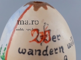 Osterei Hühnerei echt ausgeblasen handbemalt antik Wandersmann Ostern Handarbeit
