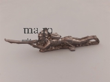 Zinnfigur WK1I Pickelhaube Gefecht liegend kniend Spielzeug Kinder alt antik