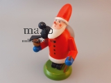 Alte Weihnachtsmann Figur Erzgebirge Handarbeit Advent Weihnacht Holz Vogel