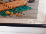 DDR Lehrtafel Rollkarte Wand Schulwandkarte RollbildVEB Poster beim saubermachen
