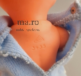 ARI Puppe DDR groß XL 24CM Spielzeug Gummi im Kleidchen mit Schlafsack