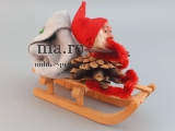 Kunstblume Sebnitz ZAPFENZWERG Pappe Holz DDR Weihnachten Winter Advent alt