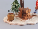 Kunstblume Sebnitz WICHTEL ZWERG Pappe Holz DDR Weihnachten Winter Advent alt