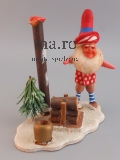 Kunstblume Sebnitz WICHTEL ZWERG Pappe Holz DDR Weihnachten Winter Advent alt