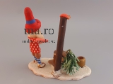 Kunstblume Sebnitz WICHTEL ZWERG Pappe Holz DDR Weihnachten Winter Advent alt