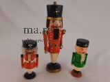 3 x Nussknacker Erzgebirge Seiffen antik alt Spielzeug Holz 18 cm Volkskunst RAR