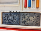 Stempel Famos Spielzeug Stempelspiel Farbe Stifte Original DDR vollständig