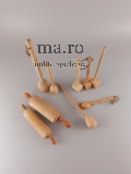 Puppenstube Konvolut Zubehör Holz Küche Geräte Nudelholz Klopfer Butterstampfer