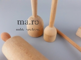 Puppenstube Konvolut Zubehör Holz Küche Geräte Nudelholz Klopfer Butterstampfer