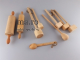 Puppenstube Konvolut Zubehör Holz Küche Geräte Nudelholz Klopfer Butterstampfer