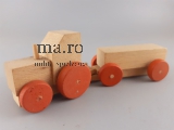 Erzgebirge Holz Traktor Trecker mit Hänger Spielzeug alt vollständig Kinder