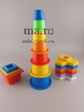 DDR Motorik Spielzeug Farben Plastik Kult Formen Nostalgie Spielzeug Becher Turm