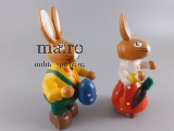 Osterhasenpaar Holz Ostern Fest Frühling bunte Eier Deko zum hängen DDR alt