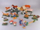 Flachfiguren Erzgebirge Holz Pappe Haus Bauernhof Tiere Konvolut