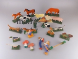 Flachfiguren Erzgebirge Holz Pappe Haus Bauernhof Tiere Konvolut