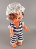 Puppe alt original Kleidung Spielzeug Toy Doll Gummi Plastik 25 cm