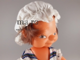 Puppe alt original Kleidung Spielzeug Toy Doll Gummi Plastik 25 cm